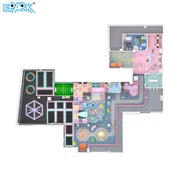 Niestandardowy kryty plac zabaw dla dzieci o powierzchni 750 m²