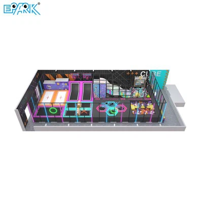 Duży park trampolin Kolorowy plac zabaw